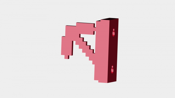 Minecraft piccone cappotto gancio rossa 3d print model - Mito3D