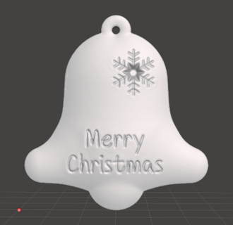 christmas tree hanger - bell merry snowflake redpah 3d print model - Mito3D