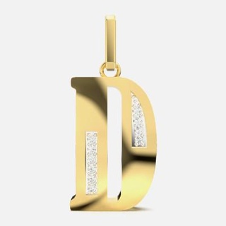 'd' script diamond pendant - 3d print model thirunavukkarasu 3d print model - Mito3D