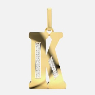 'k' script diamond pendant - 3d print model thirunavukkarasu 3d print model - Mito3D
