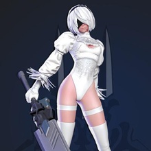 2b nier - automata white version print ready 3d model get love support many customers my previous so decided make herwhen you buy product own obj stl files printing- zbrush original ztl customize likethis 10 modelhope guys like her thanks much viewing 3d print model - Mito3D