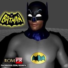 adam west batman tv show print ready 3d model one most famous popular heroes all time now available you amazing version inspired old series starring gotham knight first hero color relive batman's golden age take action figure right needs glued base splitted parts easy printing digitally painted images reference onlystl obj compatible any slicing program 3d print model - Mito3D