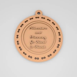 adventure discovery go hand quote round keychain - 3d print model pk3dstore 3d print model - Mito3D