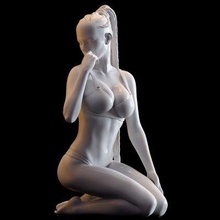 african girl kneeling - print ready 3d model next2020 3d print model - Mito3D