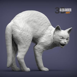 aggressive cat 3d print model alexander3dart 3d print model - Mito3D