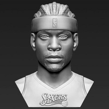 allen iverson bust print ready 3d model here philadelphia 76ers printing current size 5 cm height but you free scale it zip file contains obj stl created zbrushif have any questions please don't hesitate contact me respond asap encourage check my other celebrity models 3d print model - Mito3D