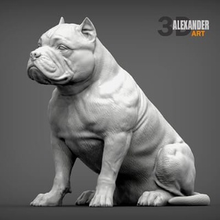 american bully 3d print model alexander3dart 3d print model - Mito3D