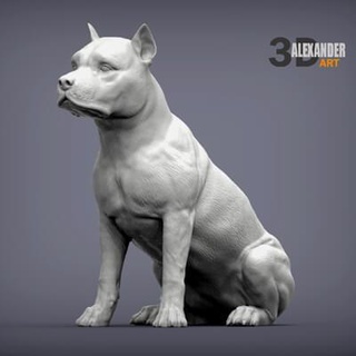 amerikanisch Staffordshire Terrier 3d drucken Modell alexander3dart 3d print model - Mito3D
