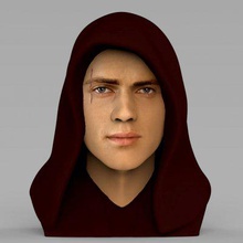 anakin skywalker star wars bust full color print ready 3d model here printing current size 5 cm height but you free scale it zip file contains obj wrl texture png created zbrush mudbox photoshop 3d print model - Mito3D