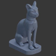 ancient egyptian cat goddess bastet statue - print ready 3d model gurhansukuroglu 3d print model - Mito3D