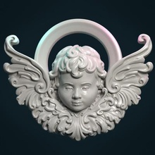 angel cherub bas-relief print ready 3d model 3d print model - Mito3D