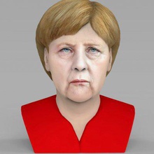 angela merkel bust full color print ready 3d model here printing current size 5 cm height but you free scale it zip file contains obj wrl texture png created zbrush mudbox photoshop 3d print model - Mito3D