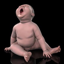 angry baby improved version print ready 3d model v02 made udo grafpoly 1 5 miox 373 2mmy 350mmz 269 5mmobj wrl file colour textureply inside 3d print model - Mito3D