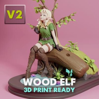 anime legna elfo v2 3d Stampa modello Caladrash 3d print model - Mito3D