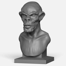 ape statue - print ready 3d model cghub 3d print model - Mito3D