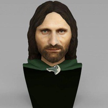 aragorn lord rings bust full color print ready 3d model here printing current size 5 cm height but you free scale it zip file contains obj wrl texture png created zbrush mudbox photoshop 3d print model - Mito3D