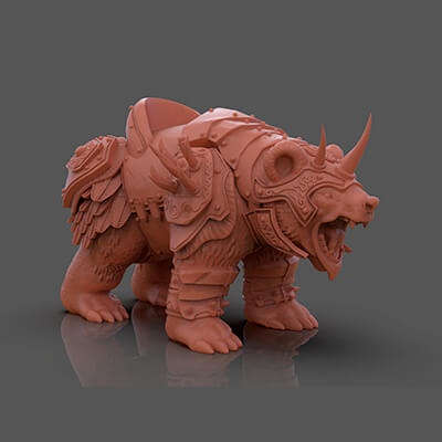 blindado oso 3d impresión figurilla by paburoviii 3d print model - Mito3D