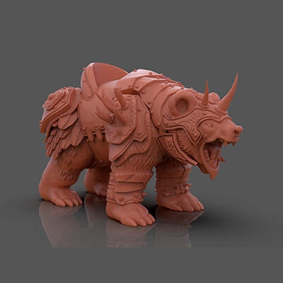 zırhlı ayı 3d yazdır heykelcik by paburoviii 3d print model - Mito3D