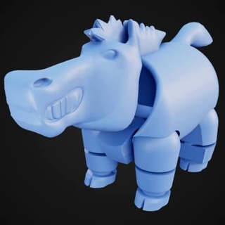 articulated horse - 3d print model bluelou 3d print model - Mito3D