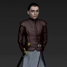 arya stark full color print ready 3d model here game thrones printing not scaled so you have adjust size want zip file contains obj wrl texture png created zbrush mudbox photoshopi am attaching stl if would like standard materials tooif any questions please don't hesitate contact me respond asap encourage check my other celebrity models 3d print model - Mito3D