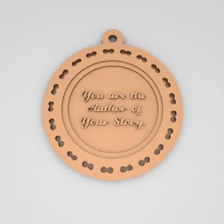 author story quote round keychain - 3d print model pk3dstore 3d print model - Mito3D