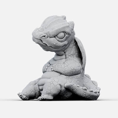 bébé dragon sculpture 3d impression modèle maladroit 3D print model - Mito3D