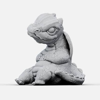 Baby Drachen Skulptur 3d drucken Modell unangenehm 3d print model - Mito3D