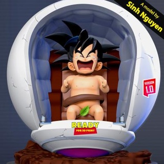 bebê Goku chorando 3d impressão modelo nascermos Nguyen 3d print model - Mito3D