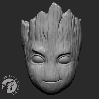baby groot mask guardians galaxy - fan art 3dprintstorestl 3d print model - Mito3D
