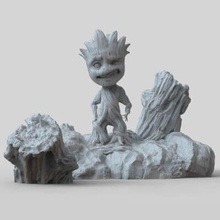 baby groot statue marvel avengers print ready 3d model sculpture - stl files printing printable grootfile formats obj fbxthe measures width 44 cm height 32 depth 458 cmplease let me know if you want split into more pieces smaller printerthe personal use only do not copy redistribute work please contact commercial purposes have any questions problems 3d print model - Mito3D