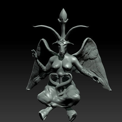 baphomet pingente 3d impressão modelo gecko3d 3D print model - Mito3D