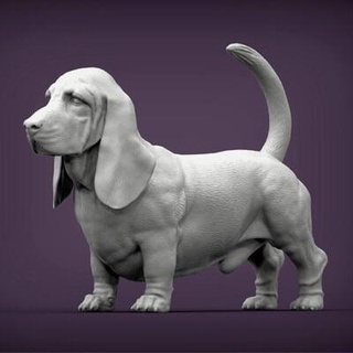basset chien 3d impression modèle alexander3dart 3d print model - Mito3D