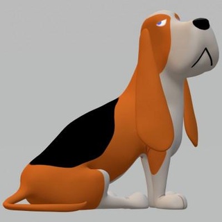 afloramiento sabueso perro 3d impresión modelo amanecer herido 3d print model - Mito3D