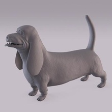 basset cão caça impressão pronto 3d modelo 3d print model - Mito3D
