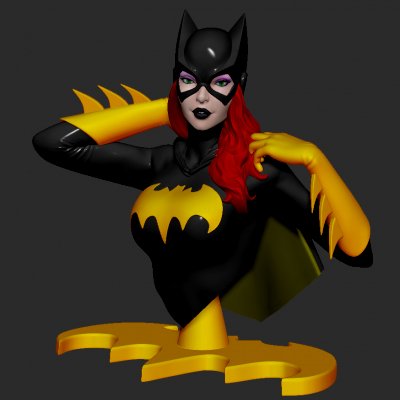 batgirl bust print ready 3d model few years ago started collection busts mantaining same style wanted do something different changeso here is new hope you like 3D print model - Mito3D