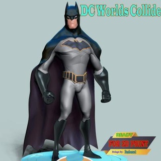 Batman dc Welt kollidieren bon Kunst 3d print model - Mito3D