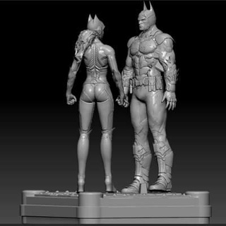 batman batgirl 3d impressão modelo 3dmodeldesigner 3d print model - Mito3D