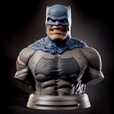 batman dark knight frank miller bust - print ready 3d model cheriloyet 3D print model - Mito3D