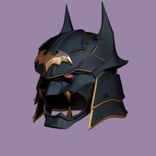 batman samurai helmet - print ready 3d model dawnhurt 3d print model - Mito3D