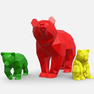 bear family lowpoly print 3d print model - Mito3D