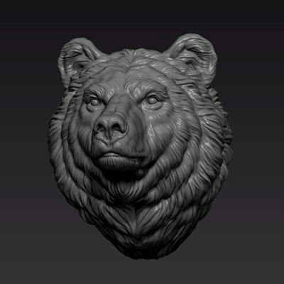 bear gloomy head - 3d print model guninnik81 3D print model - Mito3D