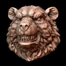 Urso cabeça impressão pronto 3d modelo alexkovalev 3d print model - Mito3D