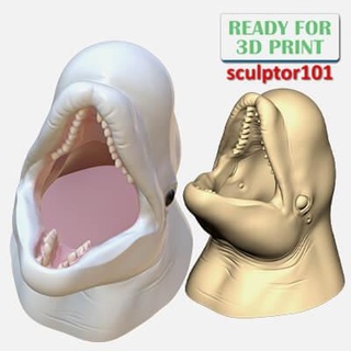 beluga whale hollow pen holder 3d sculpting sculptor101 3d print model - Mito3D