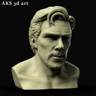 Benedikt Cumberbatch Gesicht Skulptur Kunst 3d drucken Modell anshu3dartist 3d print model - Mito3D