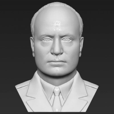 benito mussolini bust print ready 3d model 3D print model - Mito3D