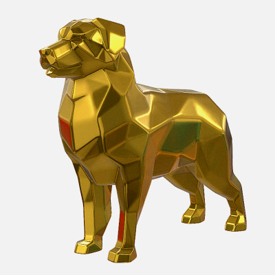 berger australien chien 3d impression modèle lowpoly 3D print model - Mito3D