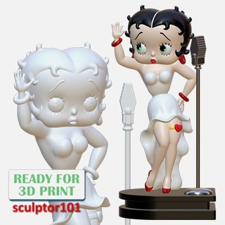 betty boop singing stage - 3d print model sculptor101 3d print model - Mito3D
