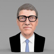 bill gates bust full color print ready 3d model here printing current size 10 cm height but you free scale itzip file contains obj wrl texture pngthe created zbrush mudbox photoshop 3d print model - Mito3D