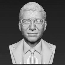 bill gates bust print ready 3d model here printing current size 10 cm height but you free scale itzip file contains obj stlthe created zbrush 3d print model - Mito3D