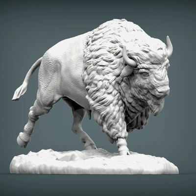 bison 3d impression modèle alexander3dart 3D print model - Mito3D